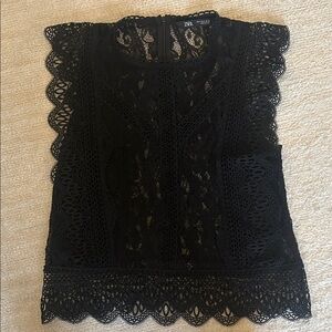 Zara Women's Black Lace Blouse